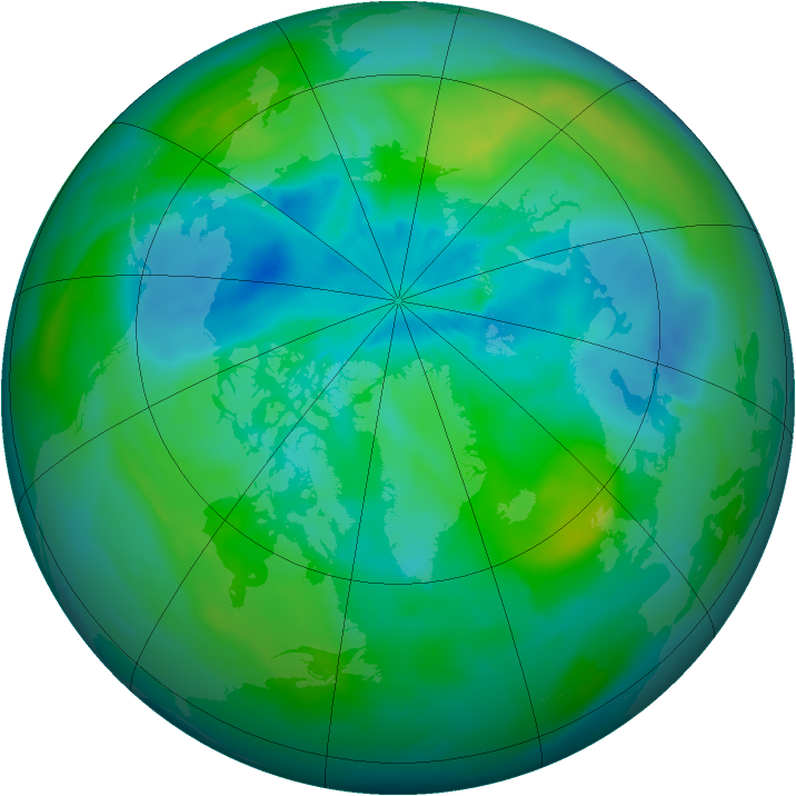 Arctic ozone map for 14 September 2010